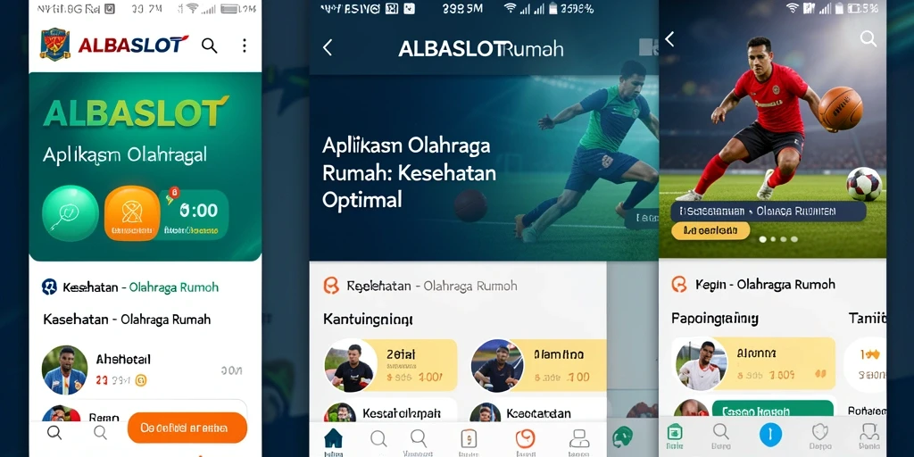 Antarmuka ALBASLOT menampilkan berbagai pilihan latihan olahraga rumah.