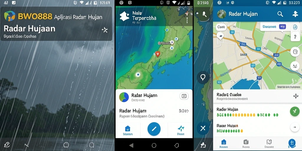 Antarmuka pengguna BWO888 yang menampilkan radar hujan secara jelas.
