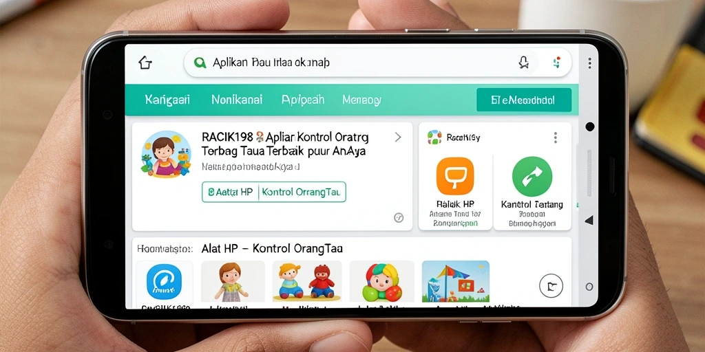 Tampilan antarmuka aplikasi Kontrol Orang Tua RACIK198 yang intuitif.