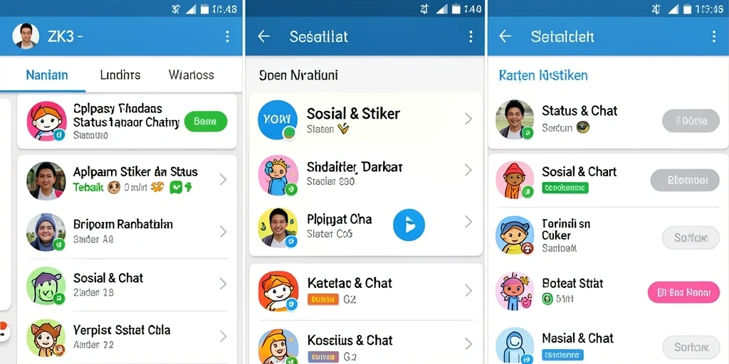 Antarmuka ZK3 menampilkan koleksi stiker yang menarik dan mudah diakses.
