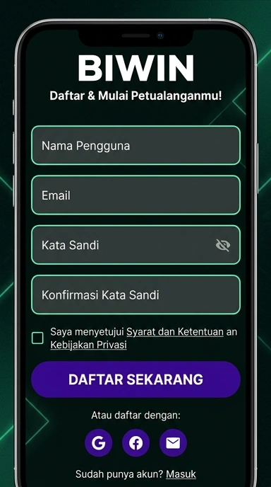 Tampilan halaman daftar biwin