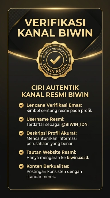 Tampilan kanal resmi biwin